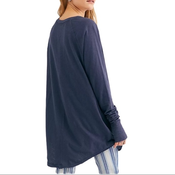 46. We The Free by Free People Arden Tee in Navy size XS - Picture 2 of 4